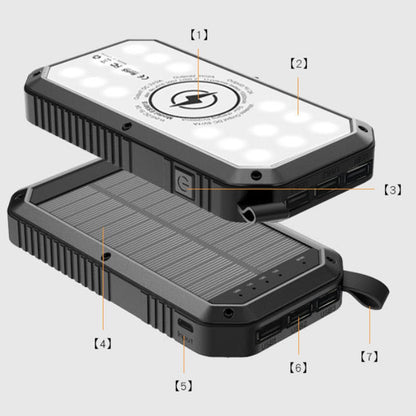Salmon Lucky Sun Chaser Mini solar-powered wireless phone charger with 10,000mAh capacity and compact design.