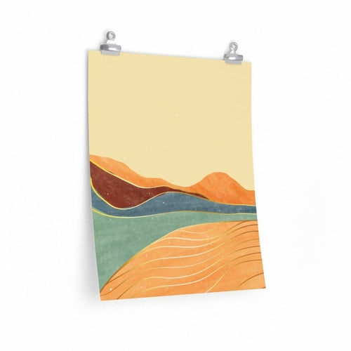 Yellow Pandora Toscana Landscape Premium Matte vertical poster featuring a scenic countryside view for home decor.