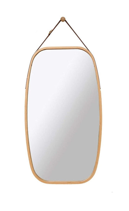 Ultramarine Dione Carla Home hanging full-length wall mirror with a solid bamboo frame, ideal for modern home decor.