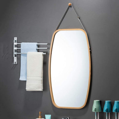 Ultramarine Dione Carla Home hanging full-length wall mirror with solid bamboo frame, ideal for modern home decor.