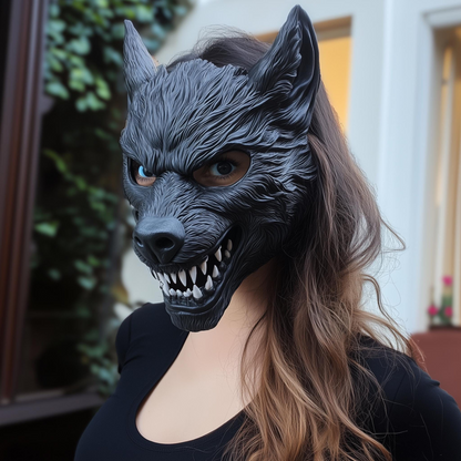 Start2Finish werewolf cosplay mask with 3D printed design, perfect for Halloween costumes and horror-themed dress-up.