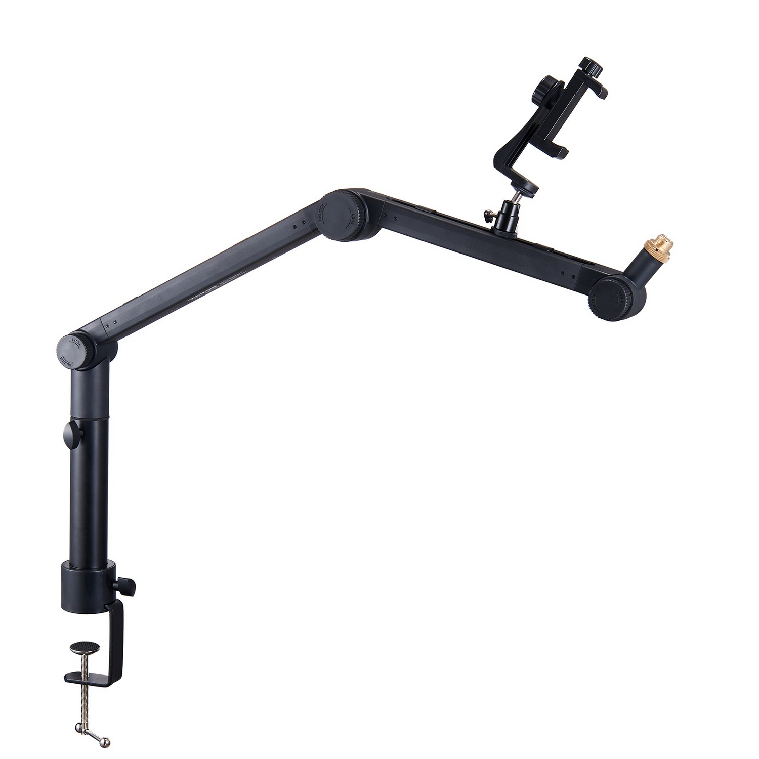 Start2Finish VEVOR desk-mounted microphone arm with flexible 360° rotation, adjustable stand, headphone holder, compatible with Blue Yeti