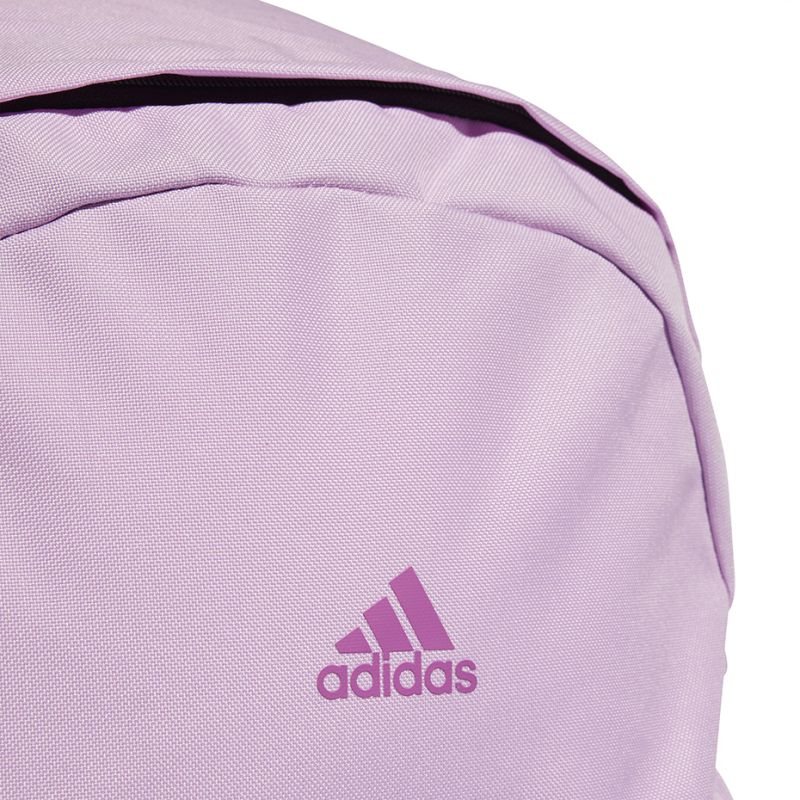 Start2Finish Adidas Classic Badge of Sport 3-Stripes Backpack with large front logo and adjustable straps on a plain background.