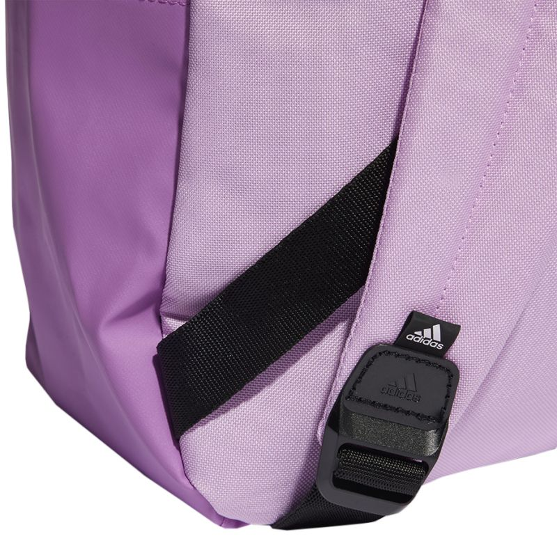 Start2Finish Adidas Classic Badge of Sport 3-Stripes backpack with main compartment and adjustable straps, black design with logo detail.