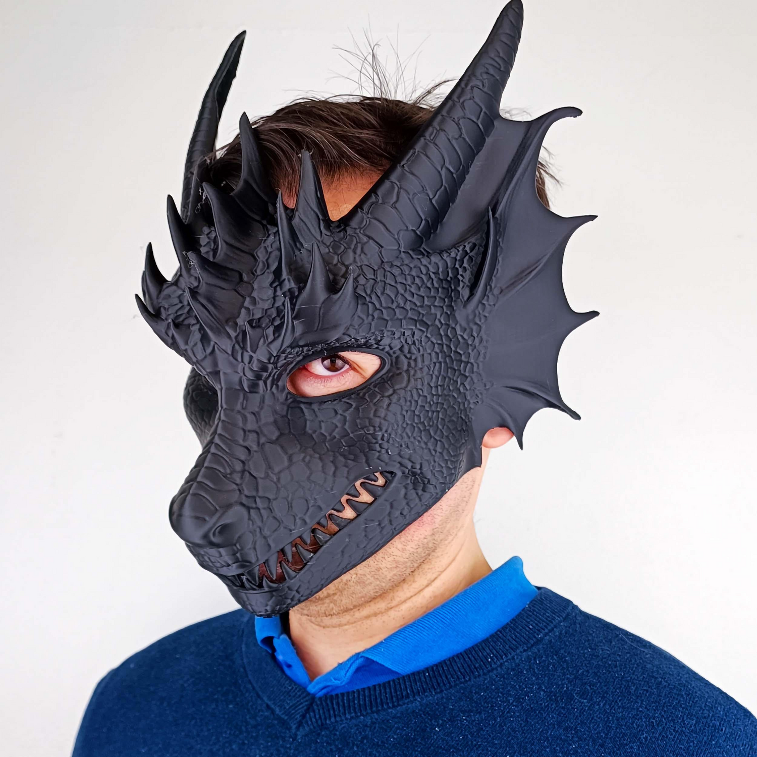 3D printed dragon mask from Start2Finish featuring a fantasy creature costume with adjustable fit for cosplay and mythical character look.