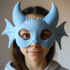 3D printed dragon mask by Start2Finish, playful fantasy cosplay facepiece with horns for adults, ideal for parties and festivals.
