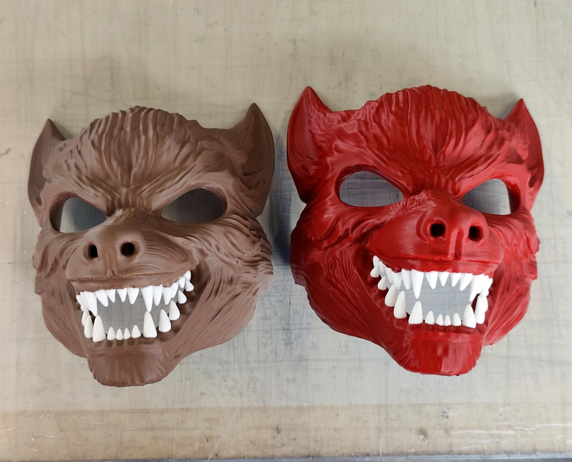 Start2Finish werewolf cosplay mask with detailed 3D printed horror design, perfect for Halloween costumes and spooky costumes.