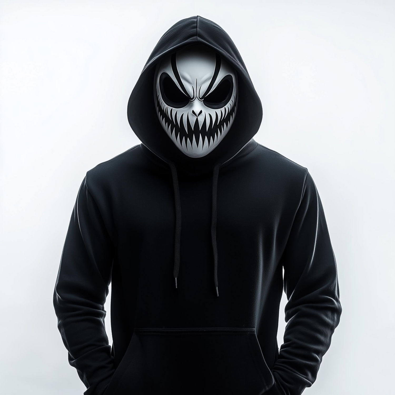 Start2Finish grinning demon mask featuring a scary, 3D printed horror villain design for Halloween costumes and cosplay.