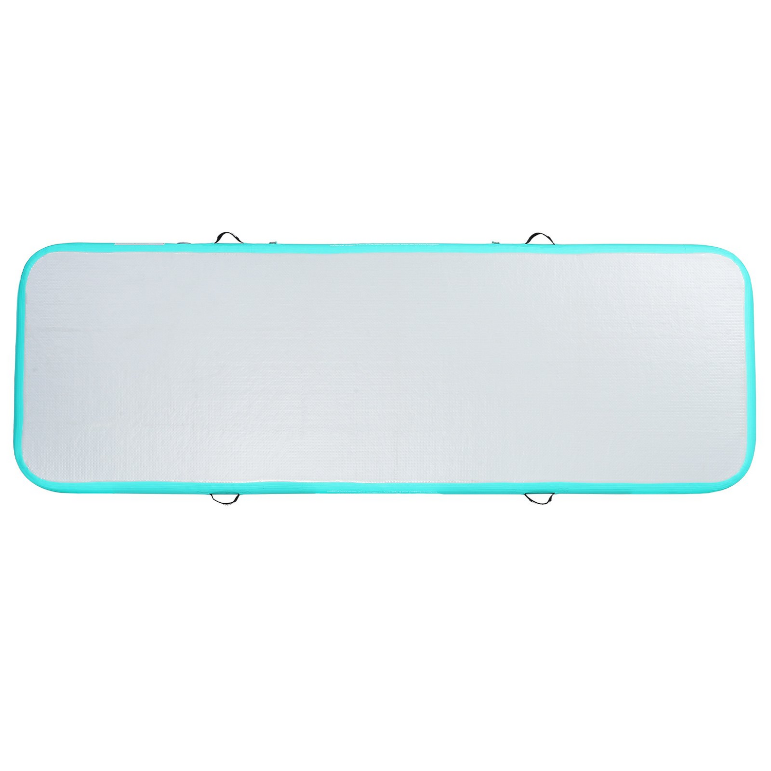 Mint green VEVOR gymnastics air mat, 4-inch thick inflatable tumbling mat with electric pump, suitable for home, gym, yoga, and outdoor use.