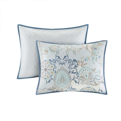 Start2Finish 8-piece cotton floral printed reversible comforter set with colorful floral patterns and matching pillow shams.