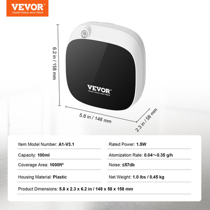 Start2Finish VEVOR Scent Air Machine essential oil diffuser with Bluetooth, cold air technology, for home, office, and spa use.