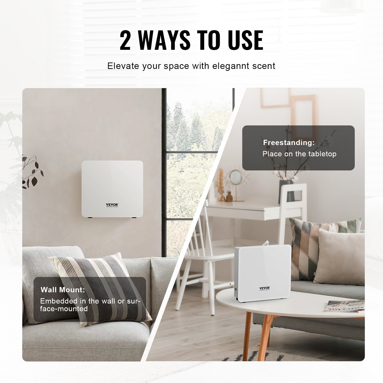 Start2Finish VEVOR Scent Air Machine with 480ml Bluetooth essential oil diffuser, cold air technology for home, office, spa.