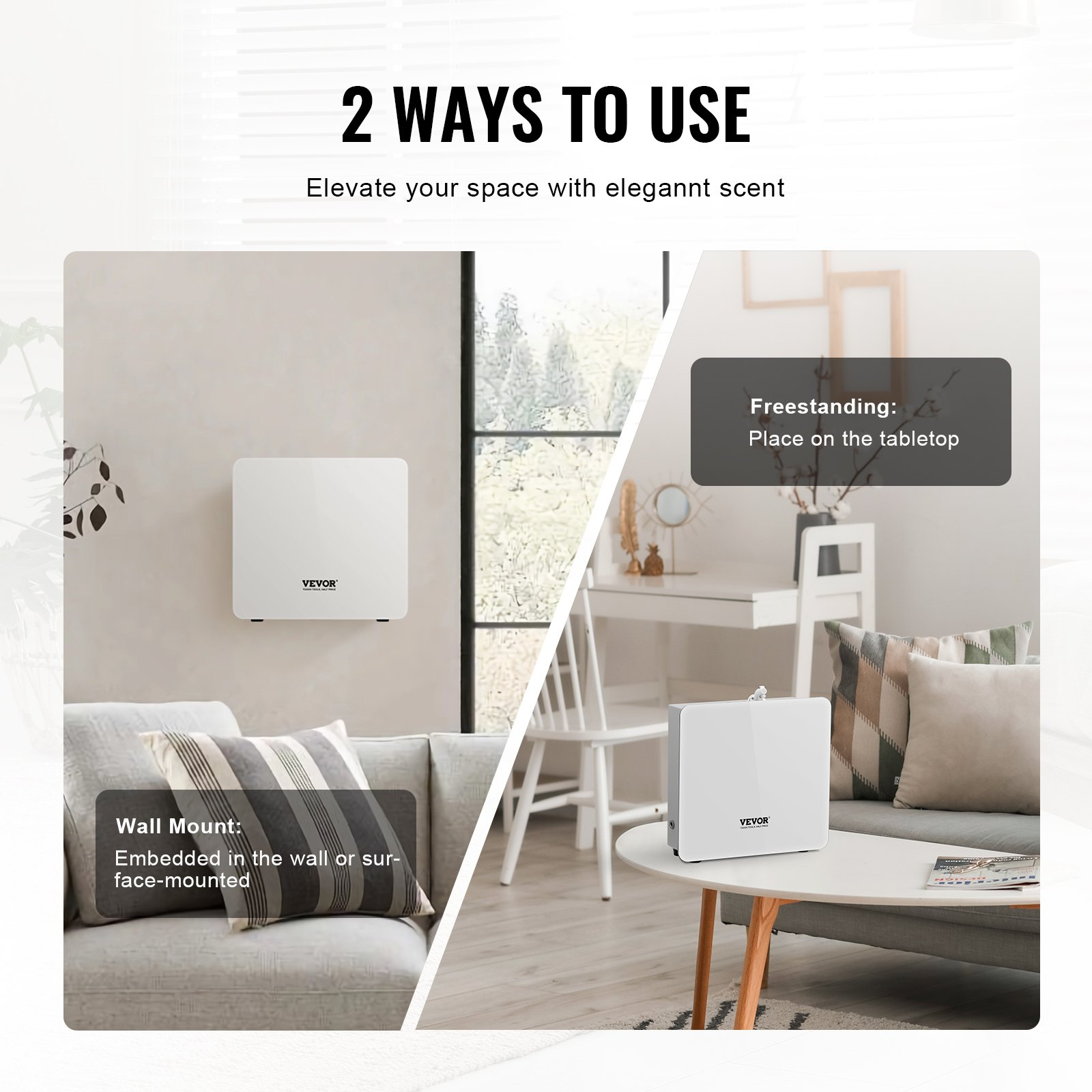 Start2Finish VEVOR Scent Air Machine with 480ml Bluetooth essential oil diffuser, cold air technology for home, office, spa.