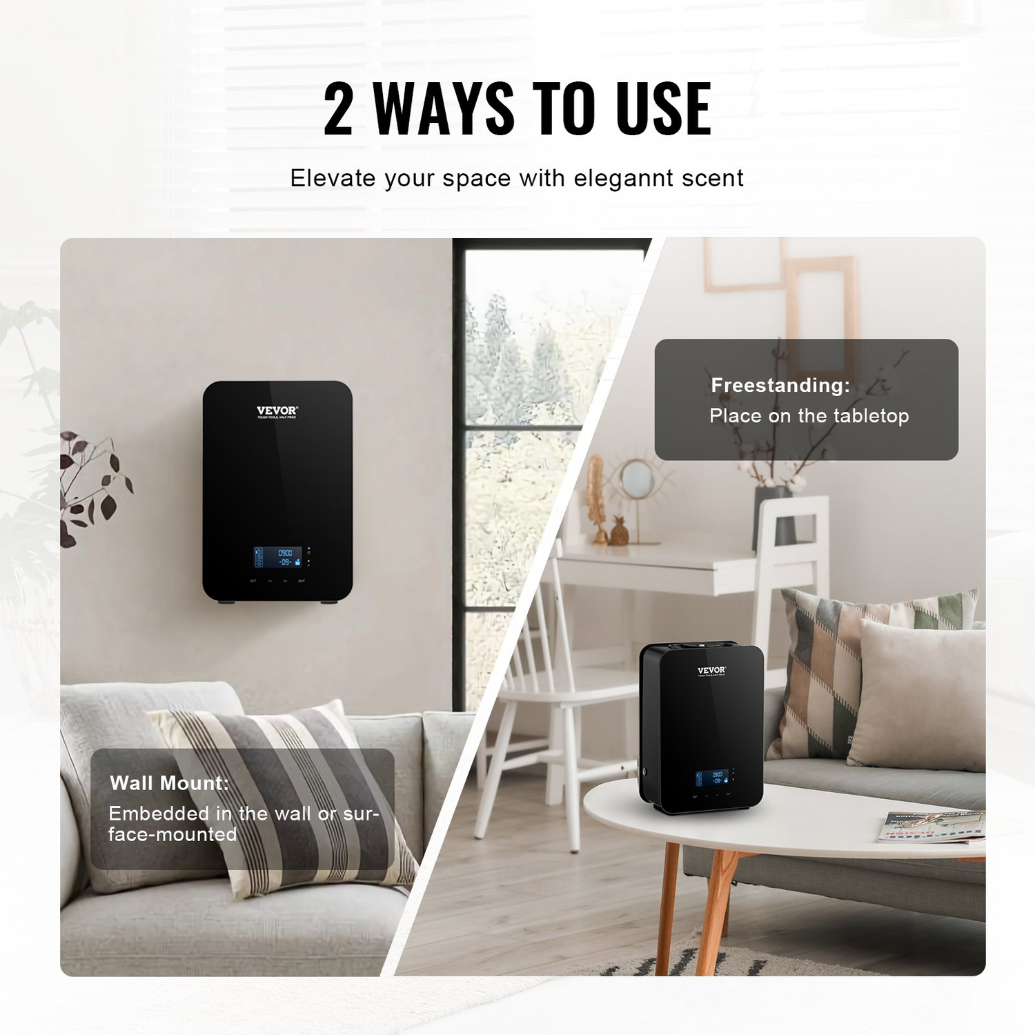 Start2Finish VEVOR scent air machine Bluetooth essential oil diffuser with cold air tech for home, office, hotel aromatherapy use