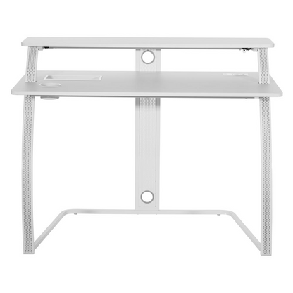 Start2Finish Code30 Battlestation gaming desk with spacious surface, cable management, and sturdy black metal frame for gaming and work.
