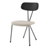 Set of four Start2Finish Elise fabric dining side chairs with beige upholstery and wooden legs, ideal for modern dining rooms.