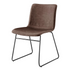 Two Start2Finish Bruce faux leather dining side chairs with black finish and sleek modern design, set against a neutral background.