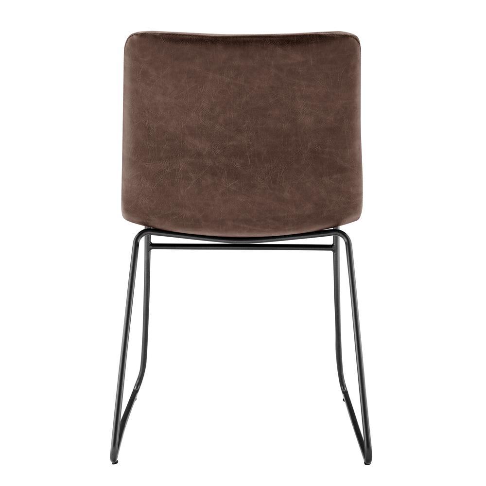 Pair of Start2Finish Bruce faux leather dining side chairs with sleek black upholstery and modern design, set of two.