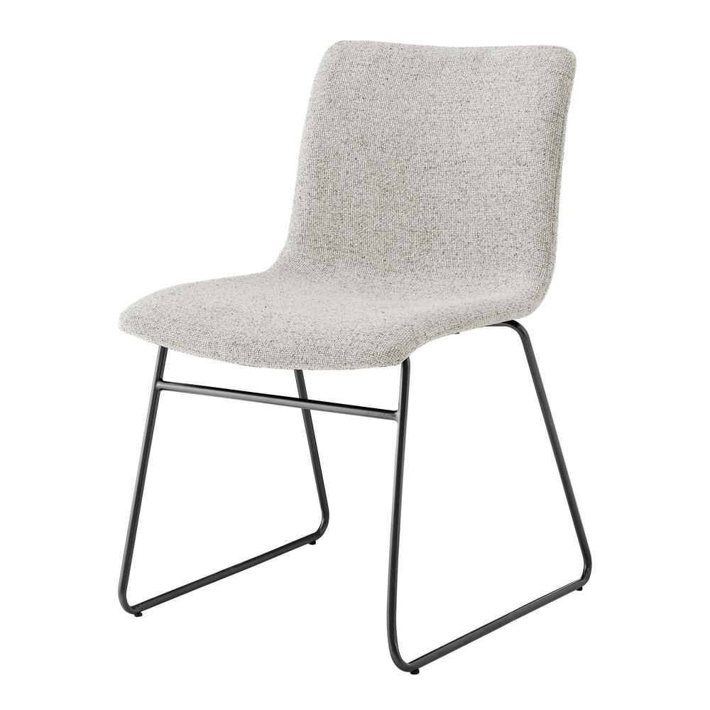 Set of two Bruce Chenille dining side chairs with wooden legs and plush upholstery, modern design for dining rooms.