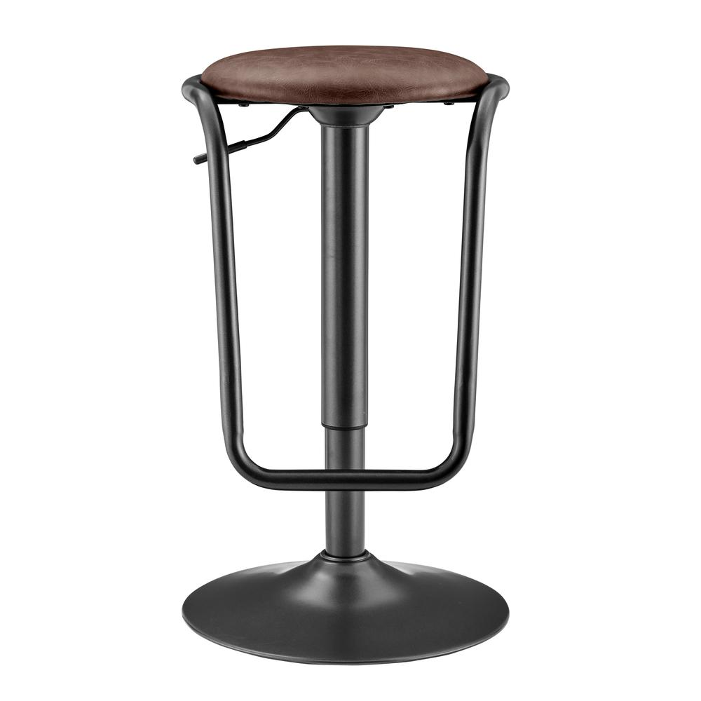 Set of two Elijah PU gaslift bar stools by Start2Finish with padded seats and metal legs, suitable for kitchen or bar area.