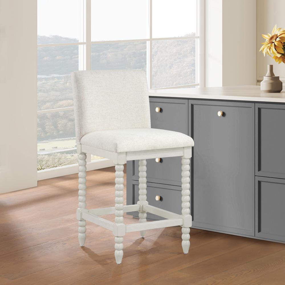 Start2Finish Kaylee 26-inch spindle counter stool with wooden seat and spindle backrest, ideal for kitchen or bar area.
