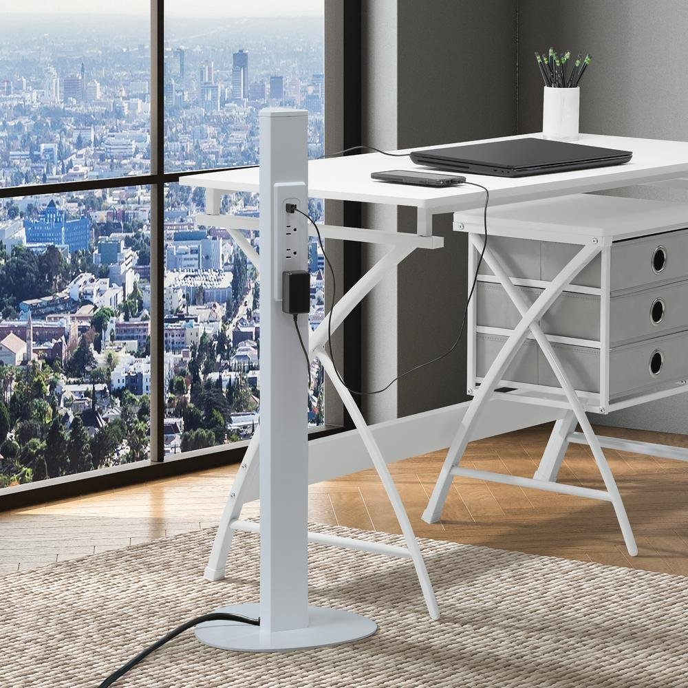 Start2Finish Power Anywhere Station-3AC/1USB portable electronics charger with multiple outlets and USB port on a white background.