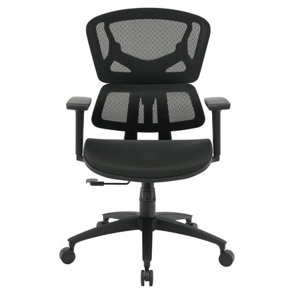 Start2Finish mesh back manager’s chair with adjustable armrests and ergonomic design, featuring a breathable mesh office seat.
