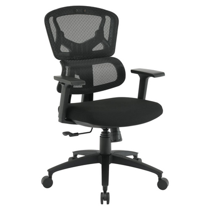 Start2Finish mesh back manager’s chair with adjustable armrests and ergonomic design, ideal for office or executive use.
