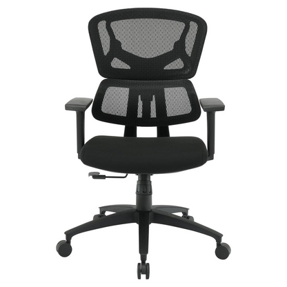 Start2Finish mesh back manager’s chair with ergonomic design, adjustable armrests, and supportive mesh upholstery.