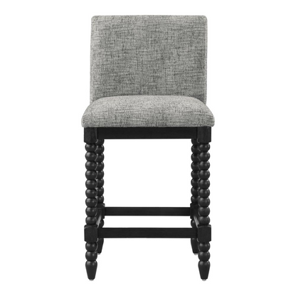 Start2Finish ELIZA 26-inch spindle counter stool with wooden legs and cushioned seat, ideal for kitchen or bar area seating.