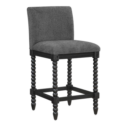 Start2Finish ELIZA 26-inch spindle counter stool with wooden seat and backrest, featuring a classic furniture design.