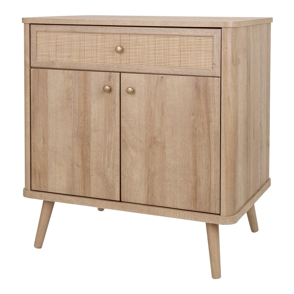 Start2Finish Thelma KD Rattan Small Cabinet with 1 drawer and 2 doors, featuring a stylish rattan design and compact furniture style.