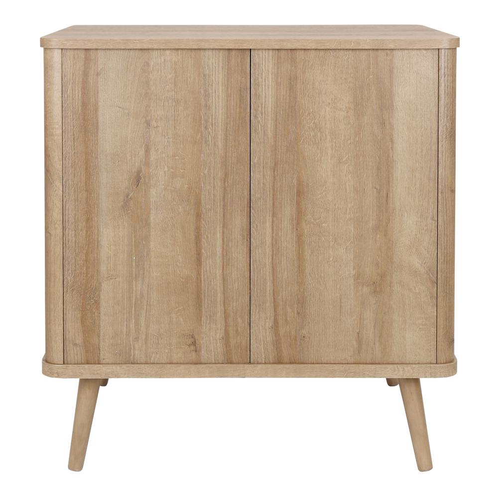 Start2Finish Thelma KD Rattan Small Cabinet with 1 drawer and 2 doors, showcasing its stylish wood and rattan design.