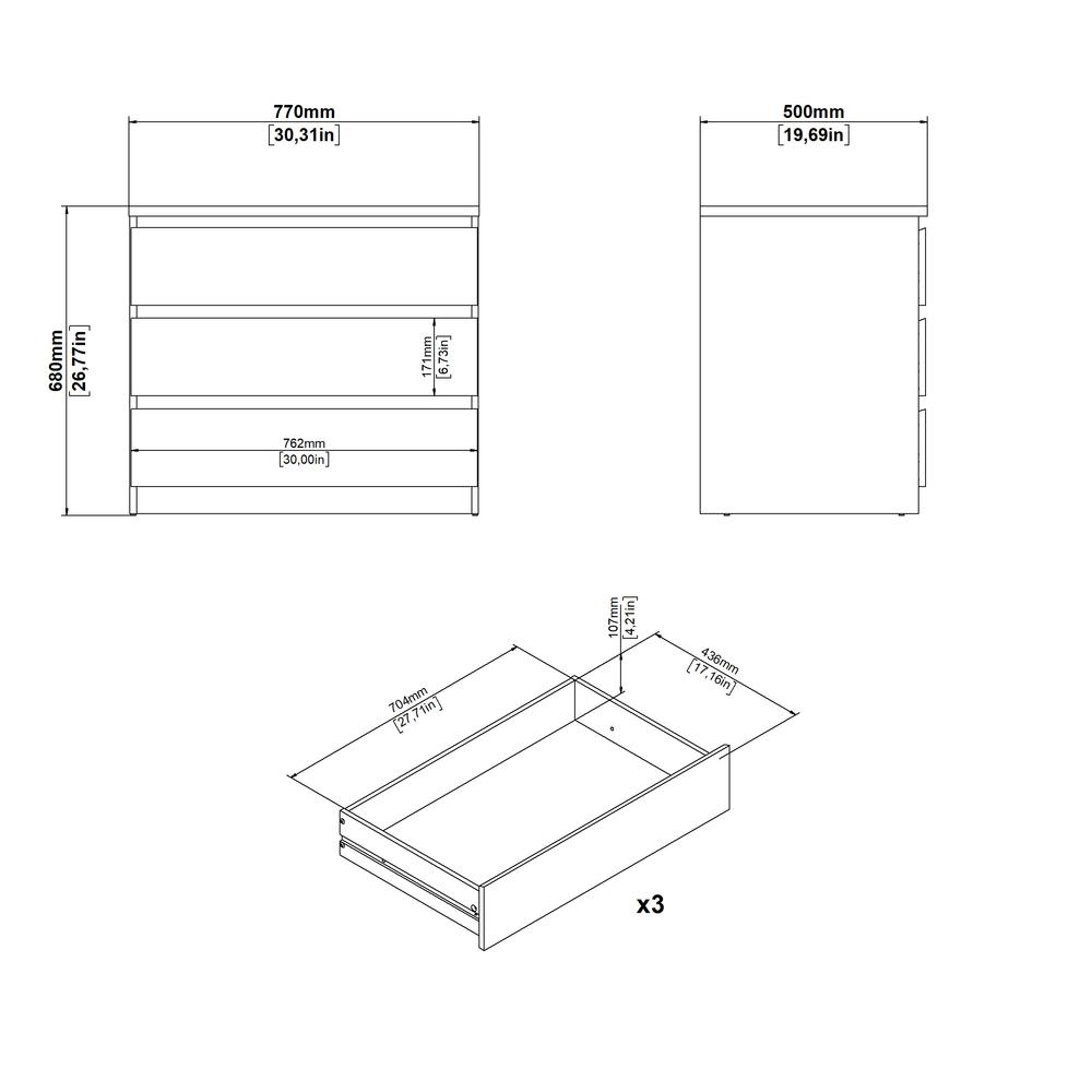 Jackson Hickory Scottsdale 3 Drawer Chest from Start2Finish featuring wood finish and three spacious drawers.
