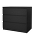 Start2Finish Scottsdale 3 Drawer Chest in black woodgrain with sleek drawer handles and modern furniture design.