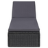 Black and dark gray PE rattan sunlounger with adjustable backrest, measuring 77.9 x 23.6 x 32.9 inches, by Start2Finish.