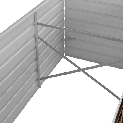 Start2Finish raised garden bed in brown galvanized steel, measuring 94.5 x 31.5 x 30.3 inches, with a sturdy rectangular design.