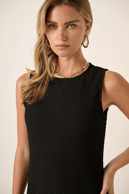 Jade Icarus Mittoshop sleeveless dress with round neckline, side slit, and relaxed fit, perfect for casual women&