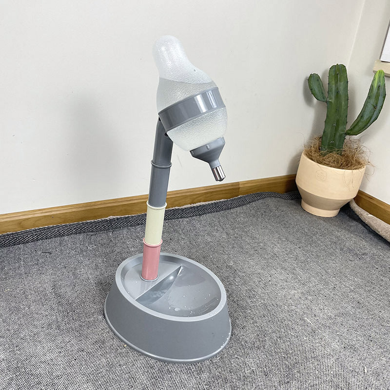 Maroon Asteria automatic pet water dispenser stand with adjustable height and feeding bowl for convenient pet hydration.