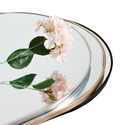 Large arched metal frame wall mirror by Start2Finish, suitable for bathroom vanity, bedroom, or entryway decor.