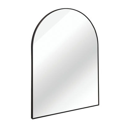 Large arched metal frame wall mirror by Start2Finish, suitable for bathroom, bedroom, or entryway decor.