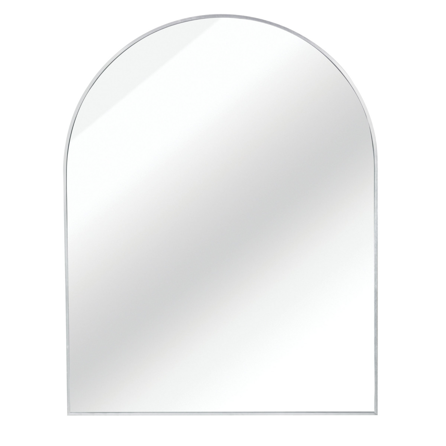 Large arched metal frame wall mirror by Start2Finish, suitable for bathroom vanity, bedroom, or entryway decor.