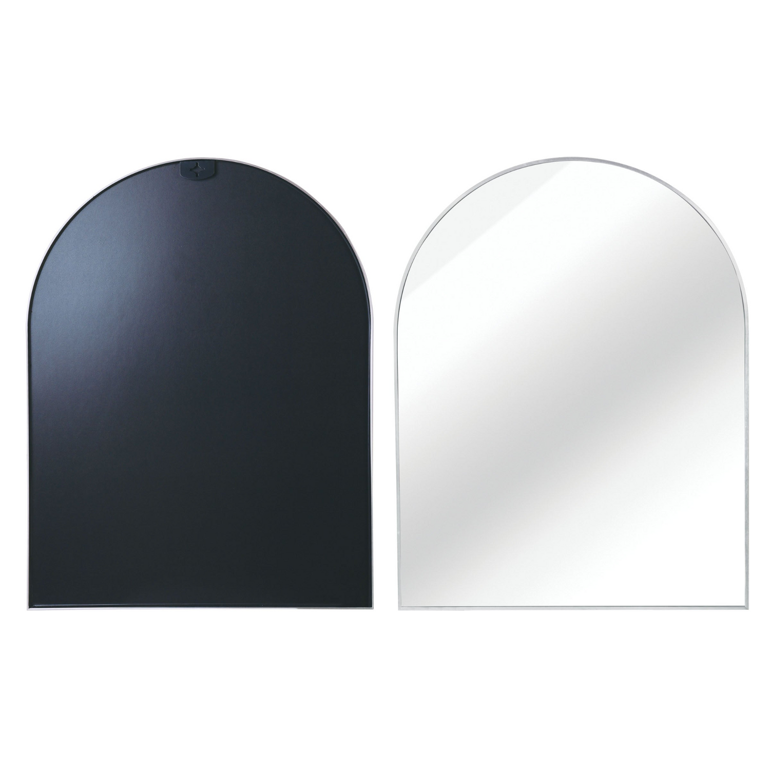 Large arched metal frame wall mirror by Start2Finish, suitable for bathroom vanity, bedroom, or entryway decor.