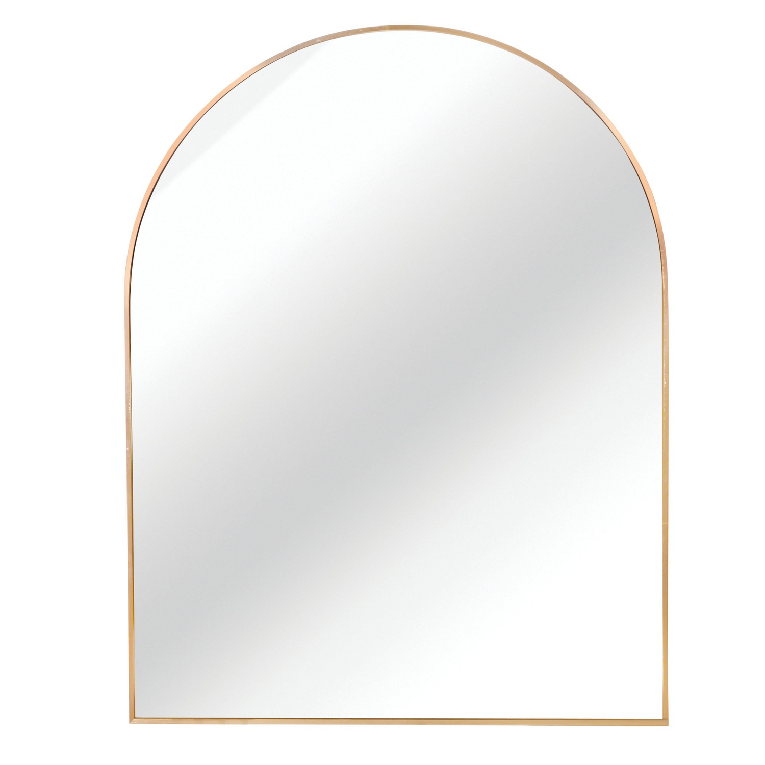 Large arched metal frame wall mirror by Start2Finish, ideal for bathroom vanity, bedroom, or entryway decor.
