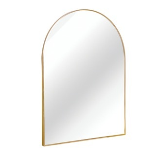 Large arched metal frame wall mirror by Start2Finish, ideal for bathroom vanity, bedroom, or entryway decor.