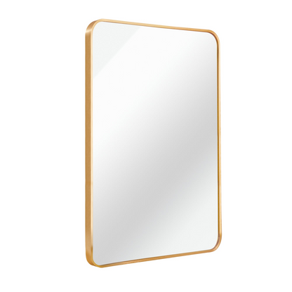 Rectangular metal frame wall mirror for bathroom, bedroom, or entryway decor, by Start2Finish, with sleek modern design.