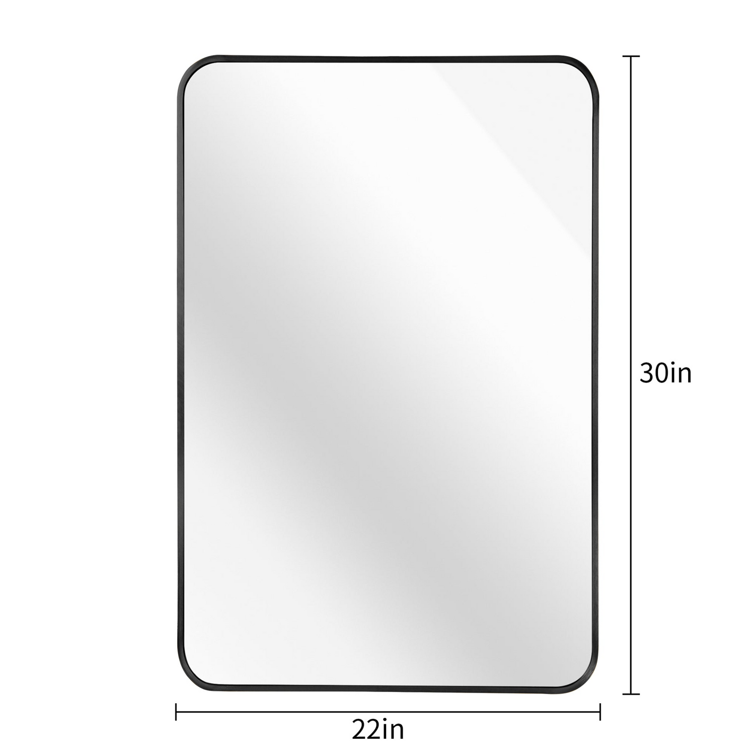 Rectangular metal frame wall mirror by Start2Finish, ideal for bathroom vanity, bedroom, or entryway decor, with a sleek modern design.