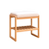 Solid wood shoe storage bench by Start2Finish with cushioned seat, ideal for entryway shoe organization and natural furniture decor.