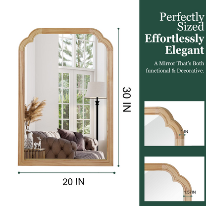 Start2Finish solid wood wall mirror with rounded corners, ideal for bathroom, bedroom, entryway, or living room decor.