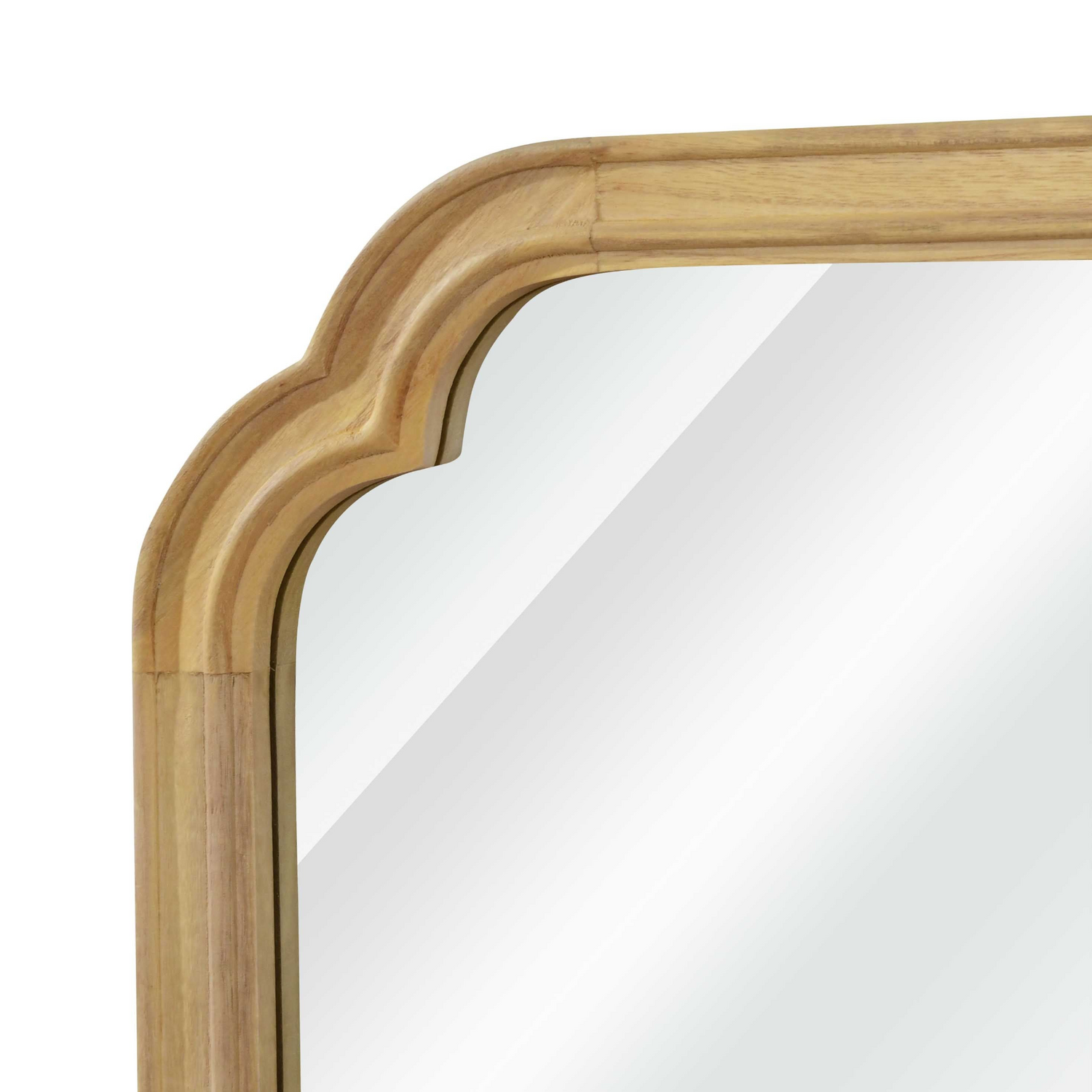 Start2Finish rounded corner solid wood wall mirror with a sleek frame, suitable for bathroom, bedroom, entryway, or living room.